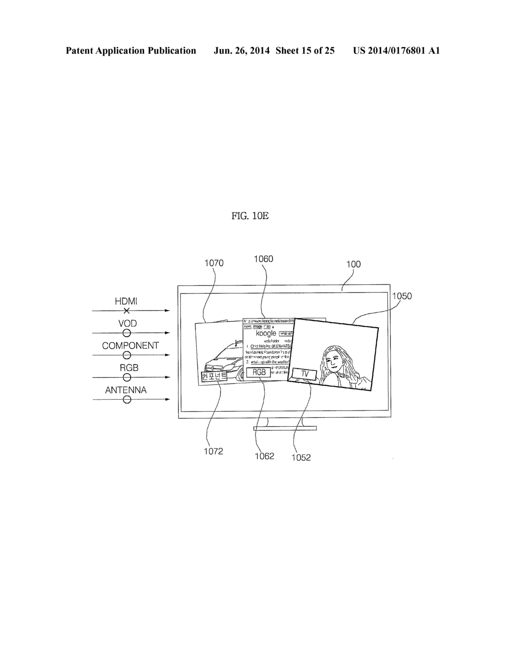 IMAGE DISPLAY APPARATUS HAVING A GRAPHICAL USER INTERFACE FOR A PLURALITY     OF INPUT PORTS AND METHOD FOR OPERATING THE SAME - diagram, schematic, and image 16