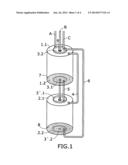 Three-Phase Capacitor Formed By Two Aligned Cylinders With Overpressure     Disconnection diagram and image