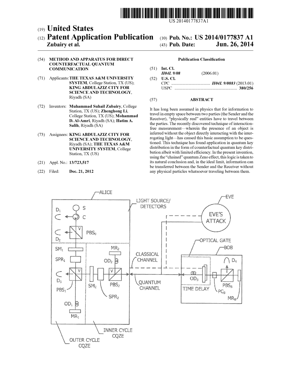 Method and Apparatus for Direct Counterfactual Quantum Communication - diagram, schematic, and image 01