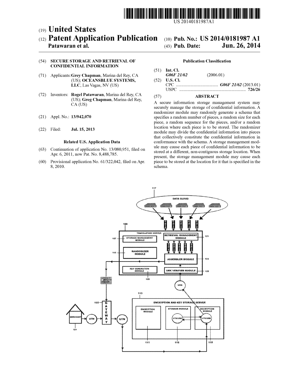 SECURE STORAGE AND RETRIEVAL OF CONFIDENTIAL INFORMATION - diagram, schematic, and image 01