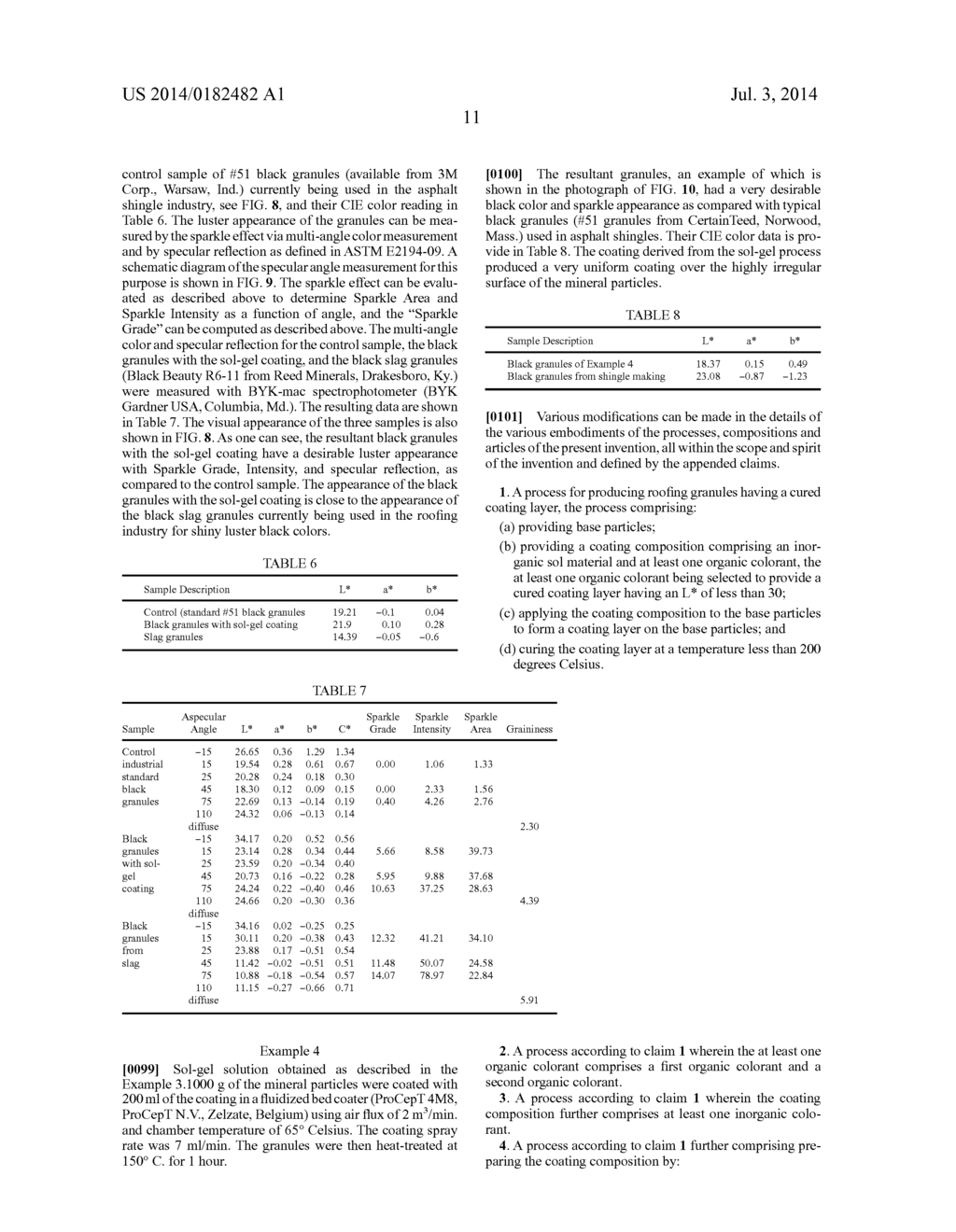 ROOFING GRANULES WITH IMPROVED LUSTER, ROOFING PRODUCTS INCLUDING SUCH     GRANULES, AND PROCESS FOR PREPARING SAME - diagram, schematic, and image 17