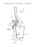 TILTER FOR HOLDING A CONTAINER IN A PROGRESSIVELY LESS TILTED ORIENTATION     WHILE RECEIVING A BEVERAGE FROM A DISPENSING SYSTEM diagram and image