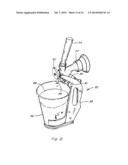 TILTER FOR HOLDING A CONTAINER IN A PROGRESSIVELY LESS TILTED ORIENTATION     WHILE RECEIVING A BEVERAGE FROM A DISPENSING SYSTEM diagram and image