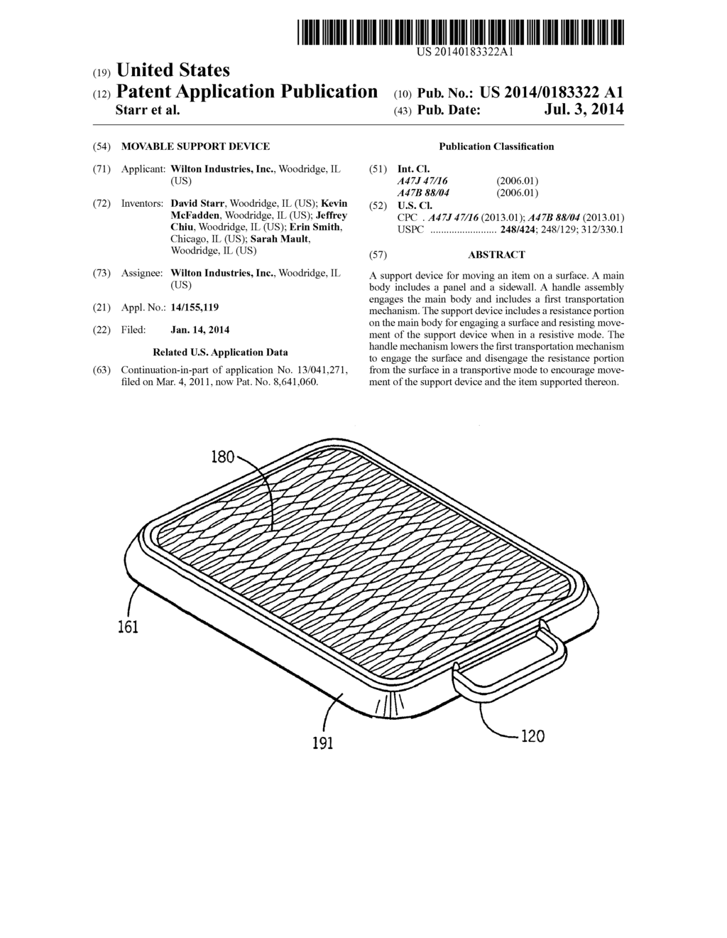 MOVABLE SUPPORT DEVICE - diagram, schematic, and image 01