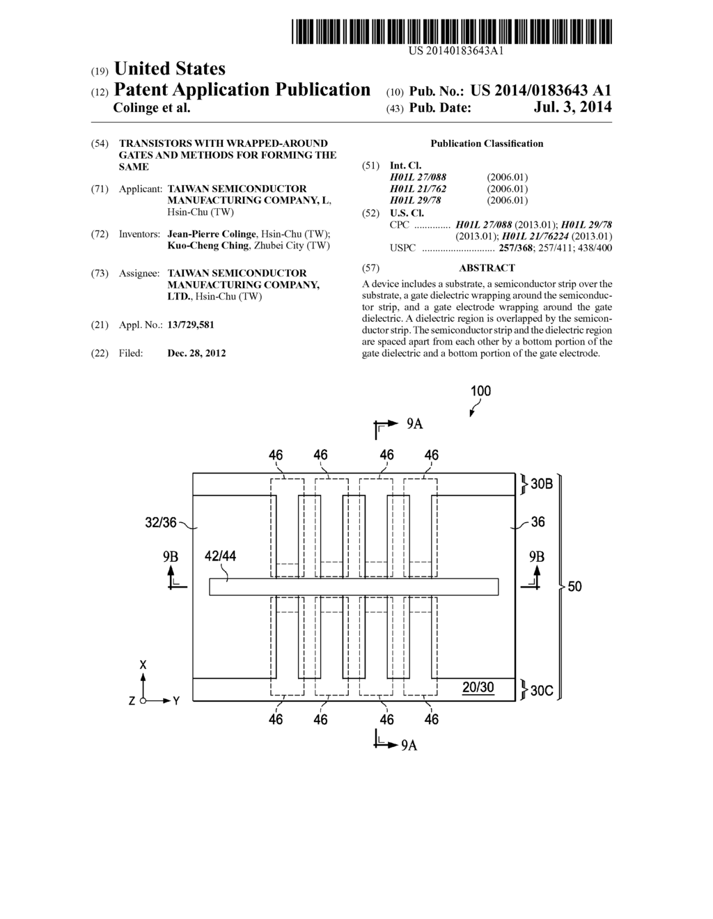 Transistors with Wrapped-Around Gates and Methods for Forming the Same - diagram, schematic, and image 01