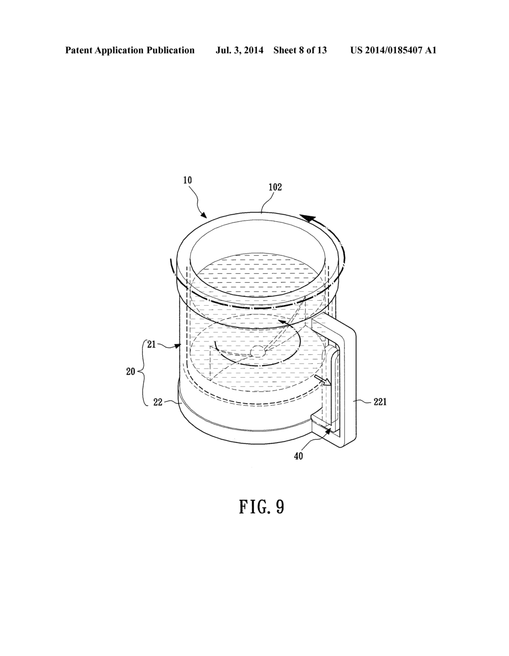 STRUCTURE OF SPEED-CONTROLLABLE STIRRING CONTAINER - diagram, schematic, and image 09