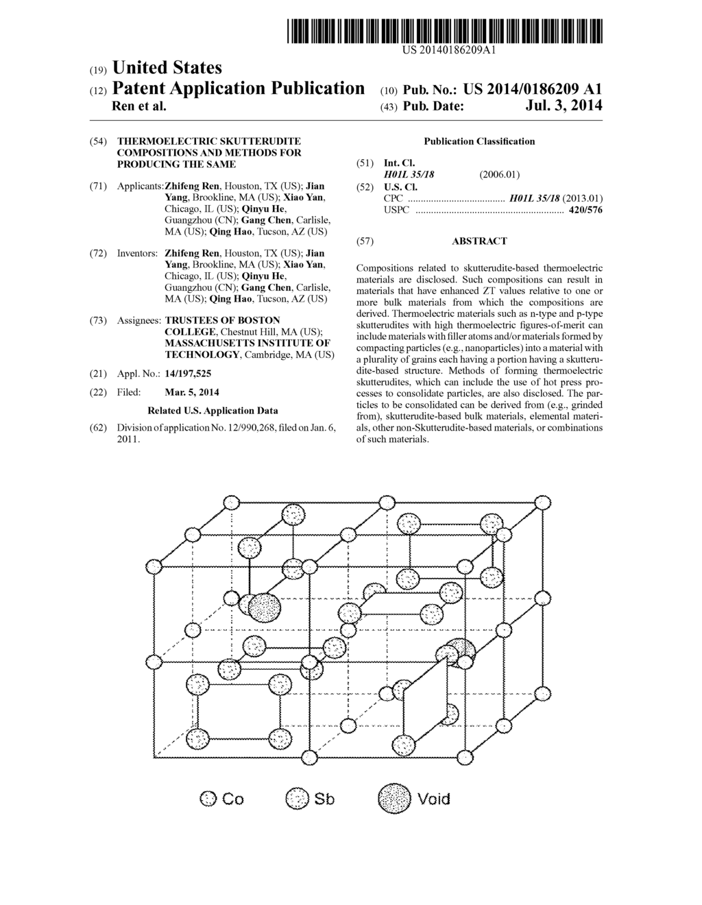 THERMOELECTRIC SKUTTERUDITE COMPOSITIONS AND METHODS FOR PRODUCING THE     SAME - diagram, schematic, and image 01