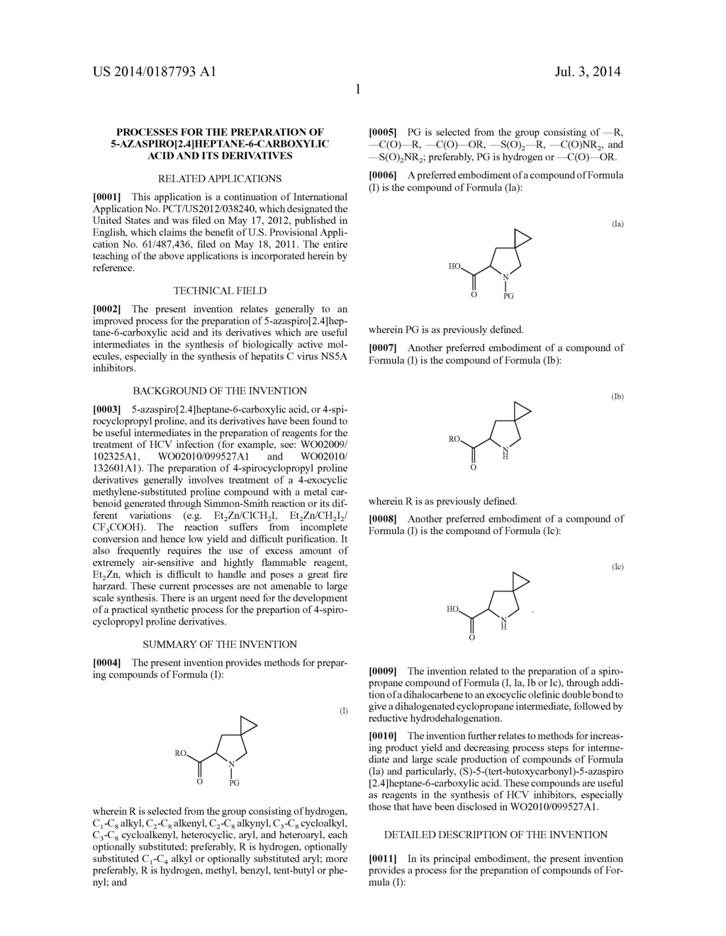 PROCESSES FOR THE PREPARATION OF 5-AZASPIRO[2.4]HEPTANE-6-CARBOXYLIC ACID     AND ITS DERIVATIVES - diagram, schematic, and image 02