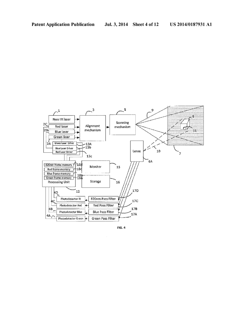 System for Detecting Fluorescence and Projecting a Representative Image - diagram, schematic, and image 05