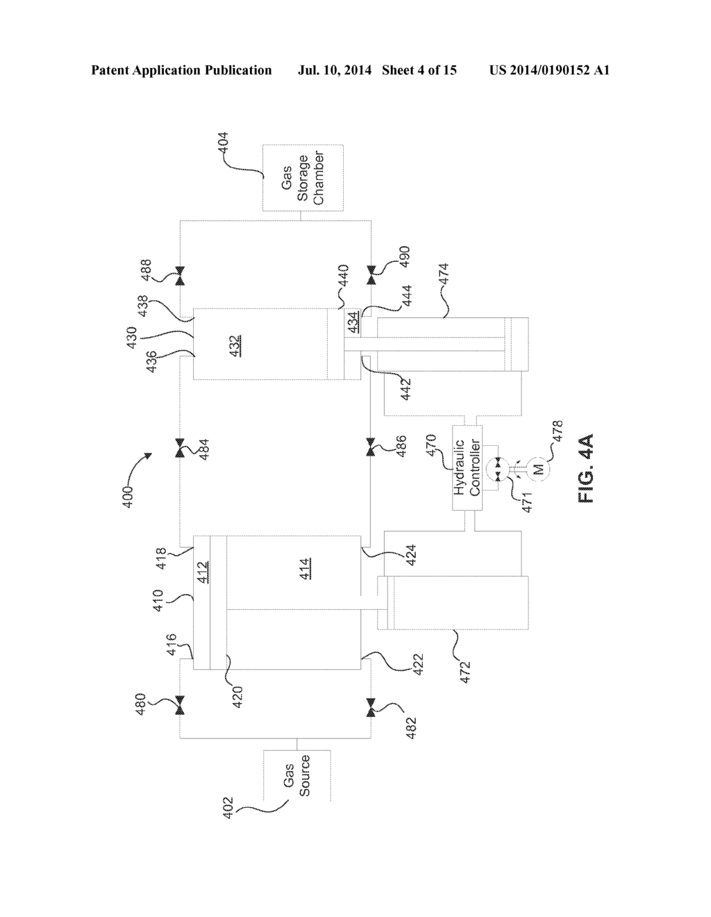 SYSTEMS AND METHODS FOR COMPRESSING AND/OR EXPANDING A GAS UTILIZING A     BI-DIRECTIONAL PISTON AND HYDRAULIC ACTUATOR - diagram, schematic, and image 05