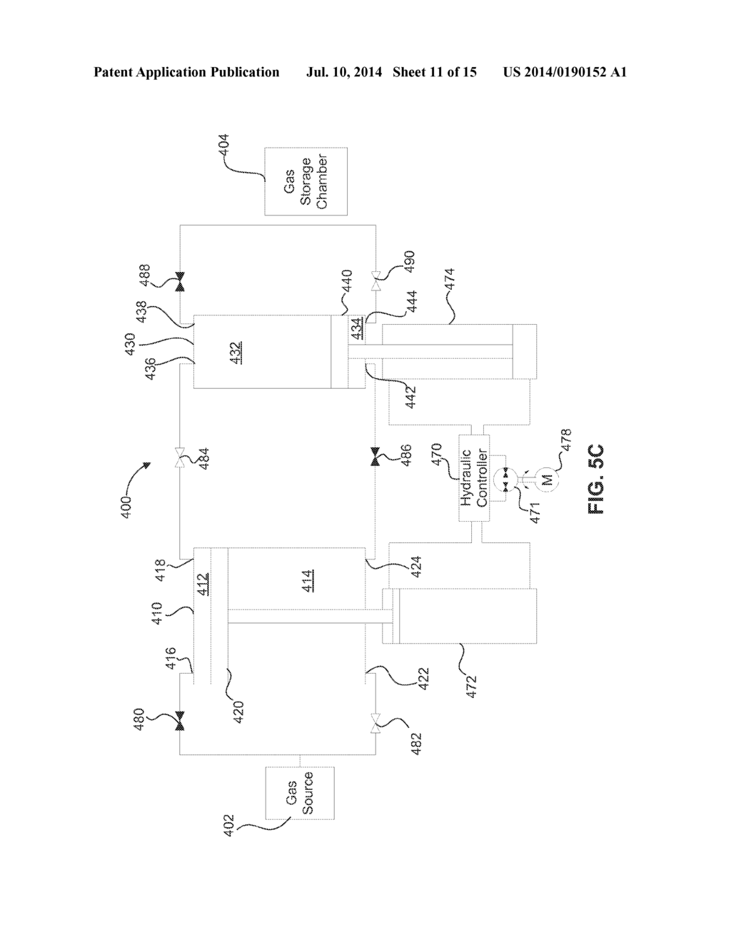 SYSTEMS AND METHODS FOR COMPRESSING AND/OR EXPANDING A GAS UTILIZING A     BI-DIRECTIONAL PISTON AND HYDRAULIC ACTUATOR - diagram, schematic, and image 12