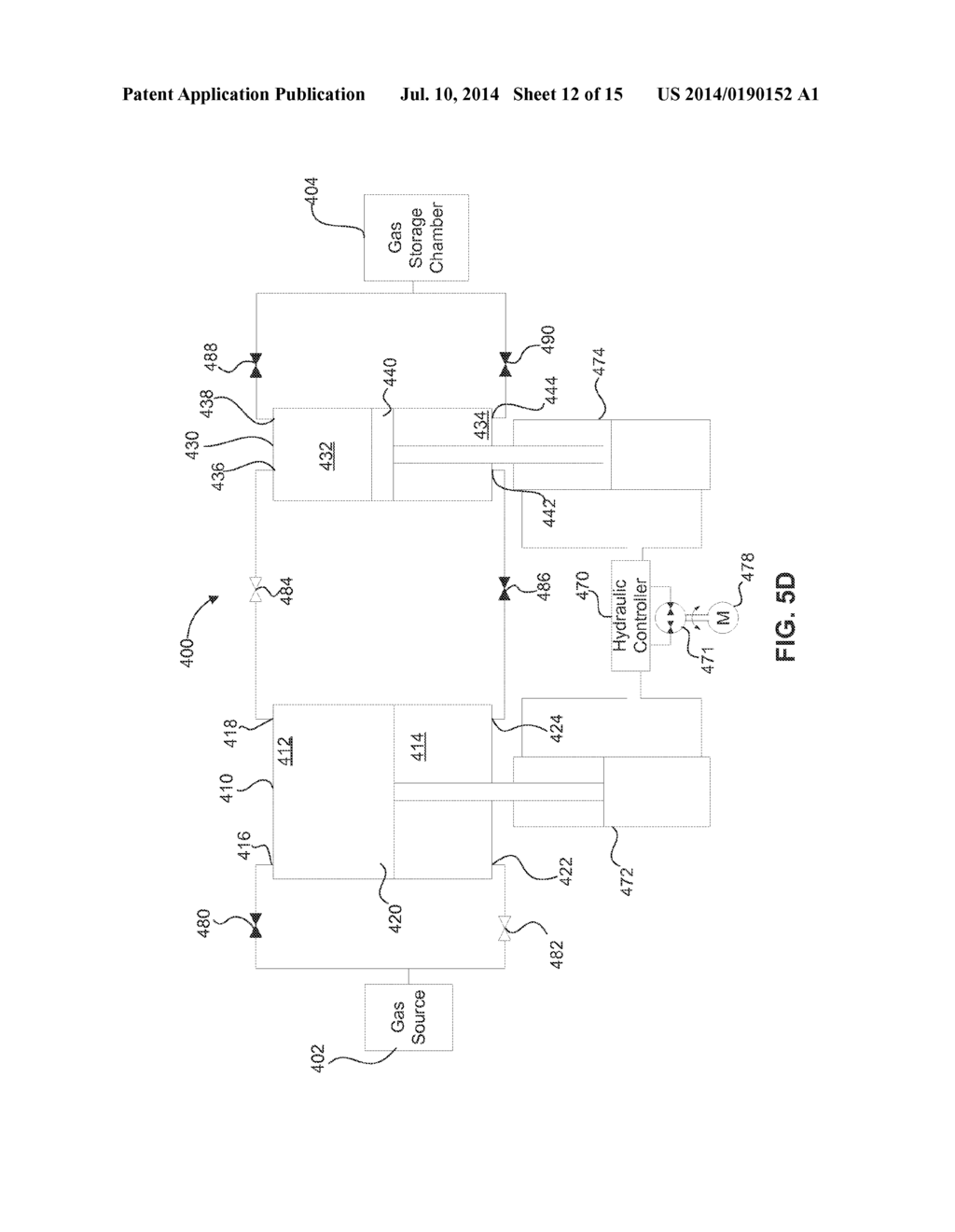 SYSTEMS AND METHODS FOR COMPRESSING AND/OR EXPANDING A GAS UTILIZING A     BI-DIRECTIONAL PISTON AND HYDRAULIC ACTUATOR - diagram, schematic, and image 13