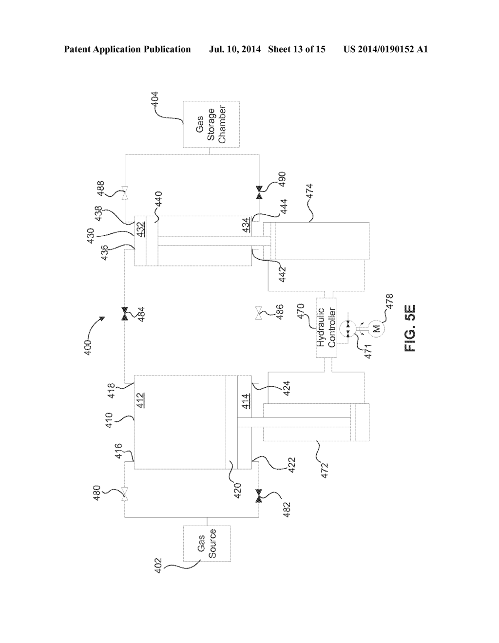 SYSTEMS AND METHODS FOR COMPRESSING AND/OR EXPANDING A GAS UTILIZING A     BI-DIRECTIONAL PISTON AND HYDRAULIC ACTUATOR - diagram, schematic, and image 14