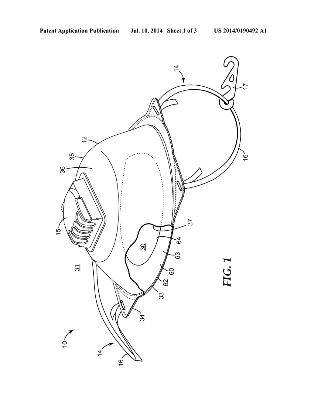 FILTERING FACE-PIECE RESPIRATOR HAVING A FACE SEAL COMPRISING A     WATER-VAPOR-BREATHABLE LAYER - diagram, schematic, and image 02