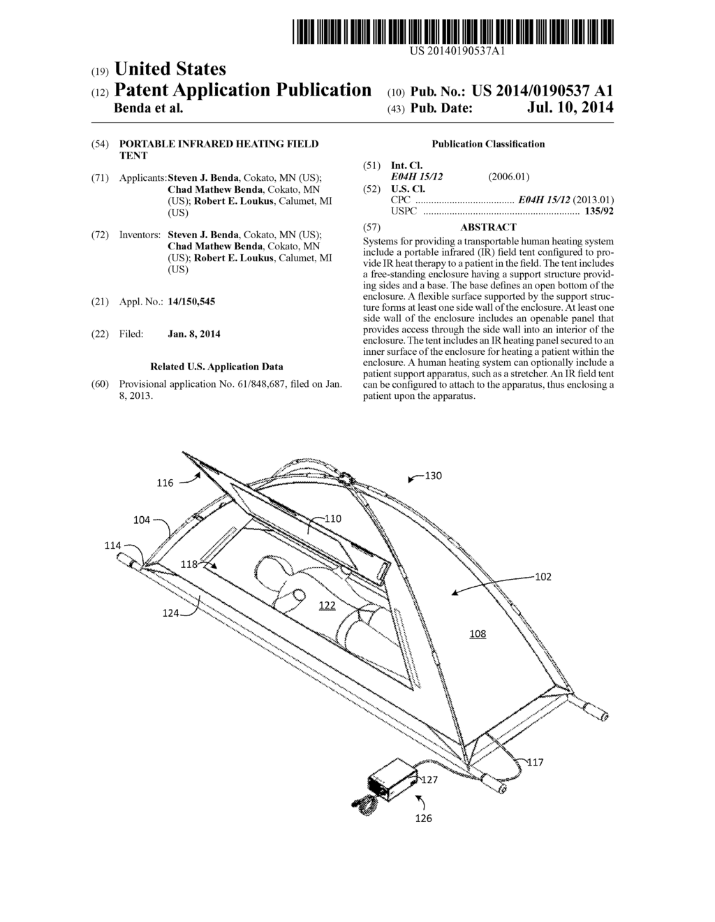 Portable Infrared Heating Field Tent - diagram, schematic, and image 01