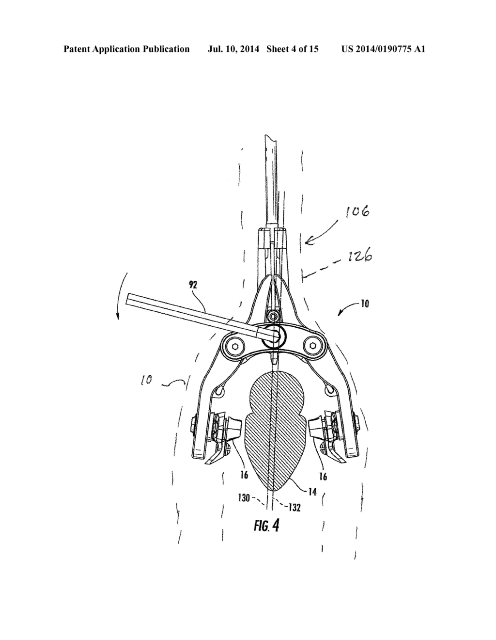 BRAKE HAVING CUSTOM KINEMATICS AND WIDE RANGE ADJUSTABILITY FOR WIDE AND     NARROW RIMS - diagram, schematic, and image 05