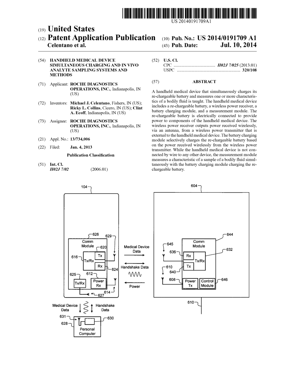 Handheld Medical Device Simultaneous Charging And In Vivo Analyte Sampling     Systems And Methods - diagram, schematic, and image 01