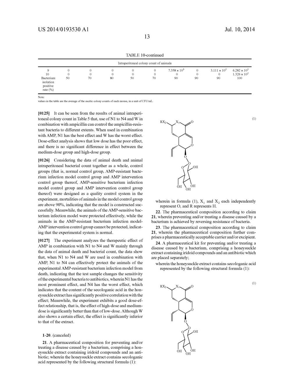 PHARMACEUTICAL COMPOSITION CONTAINING HONEYSUCKLE EXTRACT AND ANTIBIOTICS,     PHARMACEUTICAL KIT, AND USE OF HONEYSUCKLE EXTRACT FOR PREPARATION OF     DRUG - diagram, schematic, and image 17