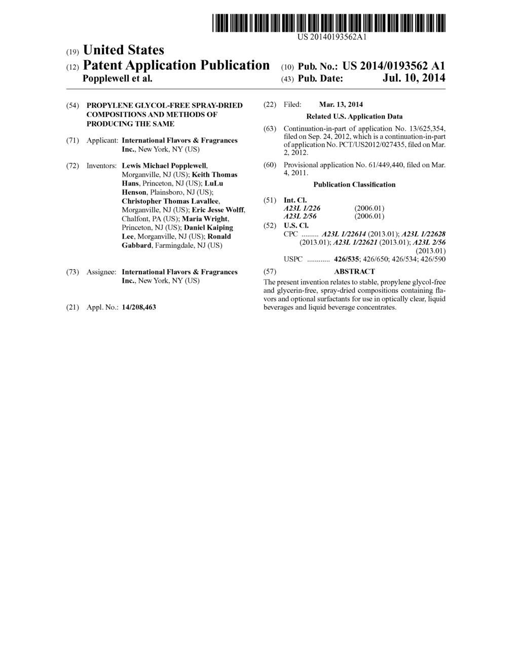 PROPYLENE GLYCOL-FREE SPRAY-DRIED COMPOSITIONS AND METHODS OF PRODUCING     THE SAME - diagram, schematic, and image 01