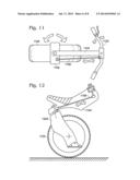 ELECTRIC-POWERED SELF-BALANCING UNICYCLE WITH STEERING LINKAGE BETWEEN     HANDLEBARS AND WHEEL FORKS diagram and image