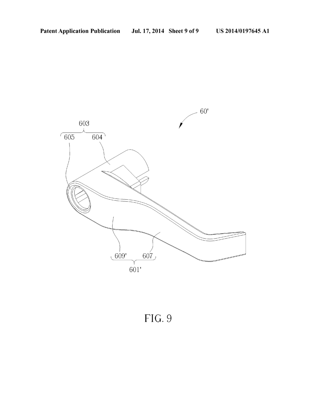 HANDLE DEVICE AND LOCK IMPLEMENTING THE SAME - diagram, schematic, and image 10