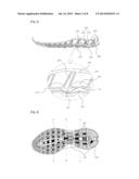 LIGHTWEIGHT SHOE SOLE HAVING STRUCTURE DISPLAYING SHOCK ABSORPTION AND     REBOUND ELASTICITY diagram and image