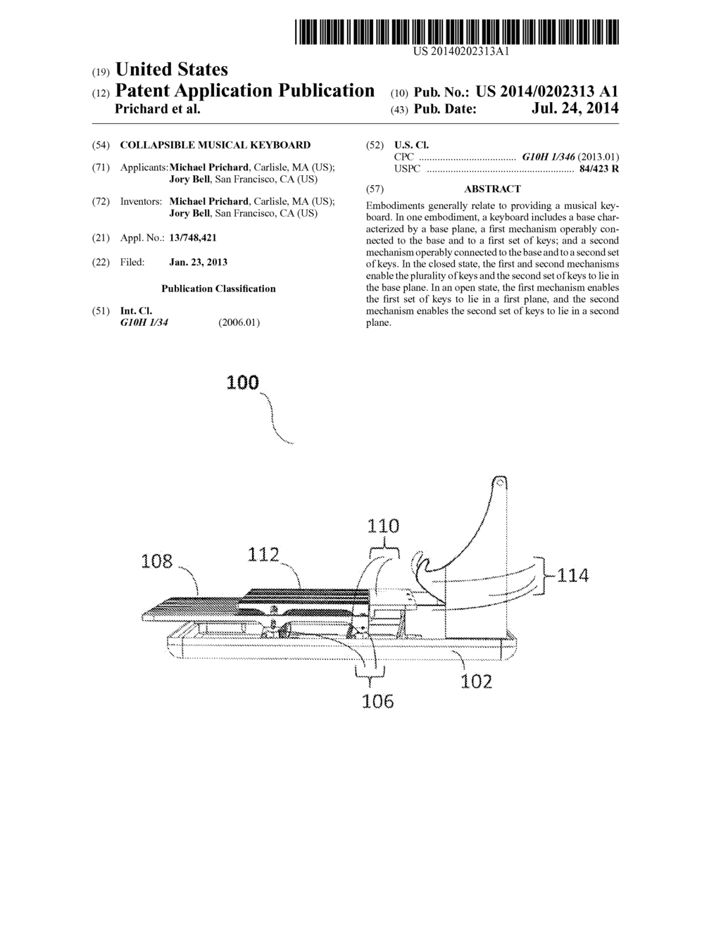 COLLAPSIBLE MUSICAL KEYBOARD - diagram, schematic, and image 01