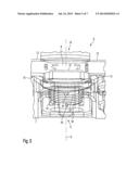 FASTENING DEVICE FOR RELEASABLY FASTENING A MECHANISM IN THE REGION OF A     FLOOR OF AN AIRCRAFT OR SPACE CRAFT AND ARRANGEMENT FOR A CARGO LOADING     SYSTEM diagram and image