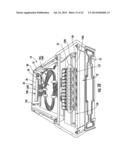 RACK-MOUNTABLE, TILTABLE SURGE PROTECTOR HOUSINGS FOR POWER SURGE     PROTECTOR ACCESSIBILITY, AND RELATED ASSEMBLIES, METHODS, AND BASE     STATION EQUIPMENT diagram and image