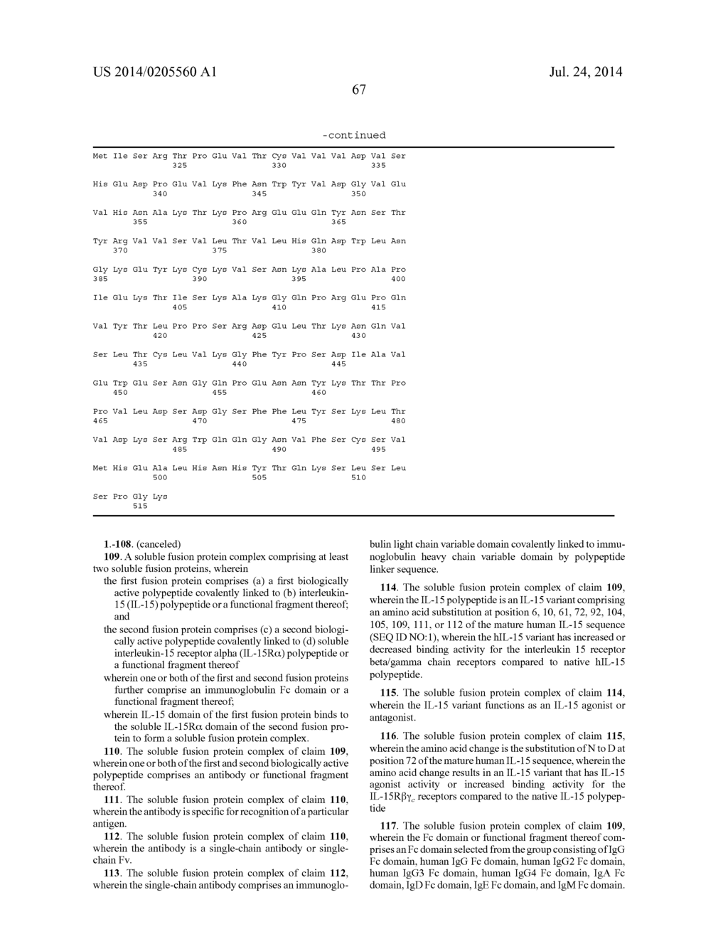 MULTIMERIC IL-15 SOLUBLE FUSION MOLECULES AND METHODS OF MAKING AND USING     SAME - diagram, schematic, and image 149