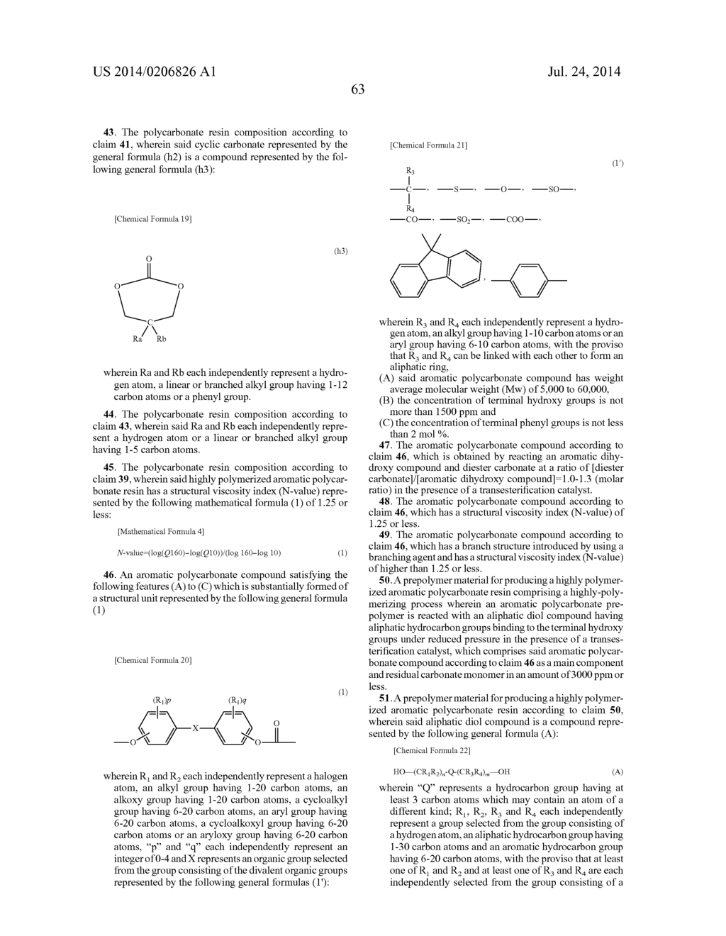 HIGH-FLUIDITY POLYCARBONATE COPOLYMER, PROCESS FOR PRODUCTION HIGHLY     POLYMERIZED AROMATIC POLYCARBONATE RESIN AND AROMATIC POLYCARBONATE     COMPOUND (AS AMENDED) - diagram, schematic, and image 71