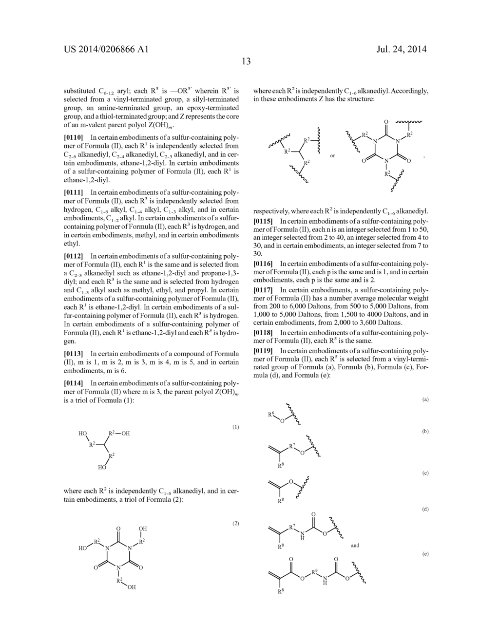MULTIFUNCTIONAL SULFUR-CONTAINING POLYMERS, COMPOSITIONS THEREOF AND     METHODS OF USE - diagram, schematic, and image 14