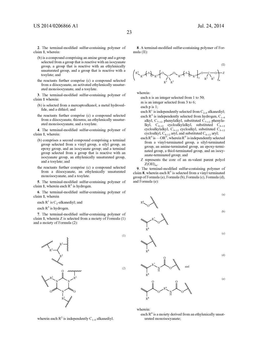 MULTIFUNCTIONAL SULFUR-CONTAINING POLYMERS, COMPOSITIONS THEREOF AND     METHODS OF USE - diagram, schematic, and image 24