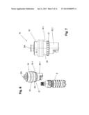 DEVICE FOR TREATING PACKAGES, AND HOLDING-AND-CENTERING UNIT FOR PACKAGES diagram and image