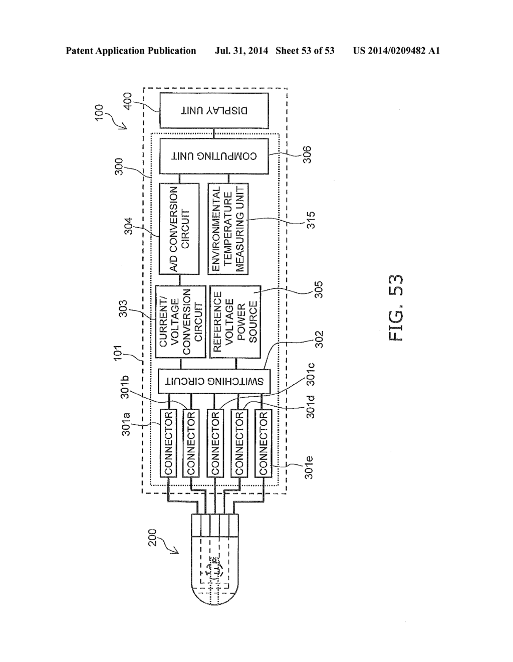 METHOD FOR MEASURING CONCENTRATION OF ANALYTEIN BLOOD SAMPLE, AND     BIOSENSOR SYSTEM - diagram, schematic, and image 54