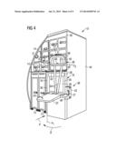 Aircraft monument comprising an integrated cabin attendant seat and     aircraft area diagram and image