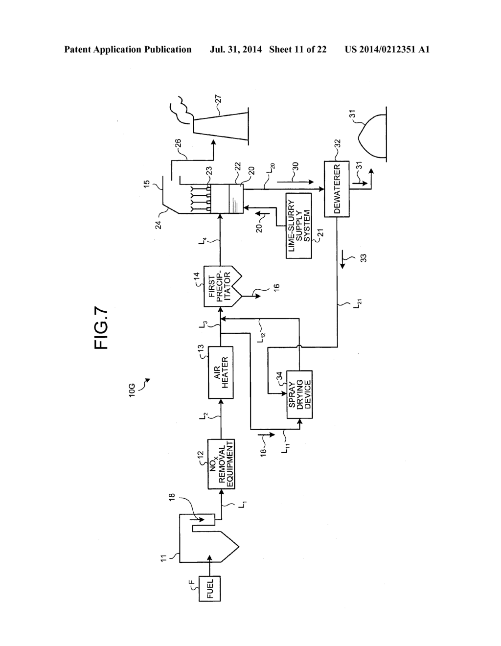 AIR POLLUTION CONTROL SYSTEM, AIR POLLUTION CONTROL METHOD, SPRAY DRYING     DEVICE OF DEWATERING FILTRATION FLUID FROM DESULFURIZATION DISCHARGED     WATER, AND METHOD THEREOF - diagram, schematic, and image 12