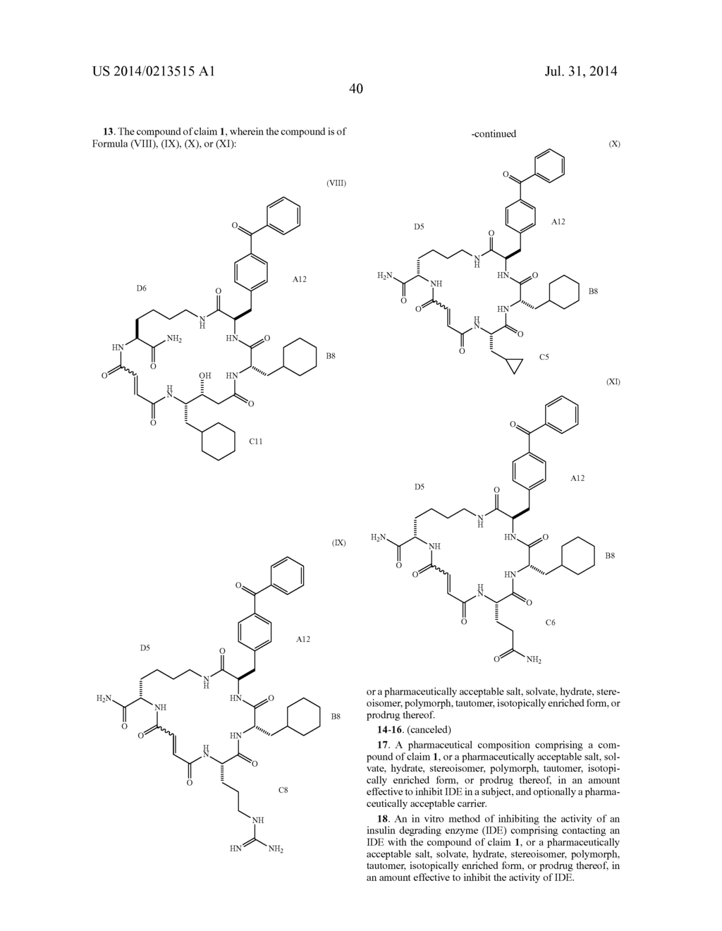 MACROCYCLIC INSULIN-DEGRADING ENZYME (IDE) INHIBITORS AND USES THEREOF - diagram, schematic, and image 60