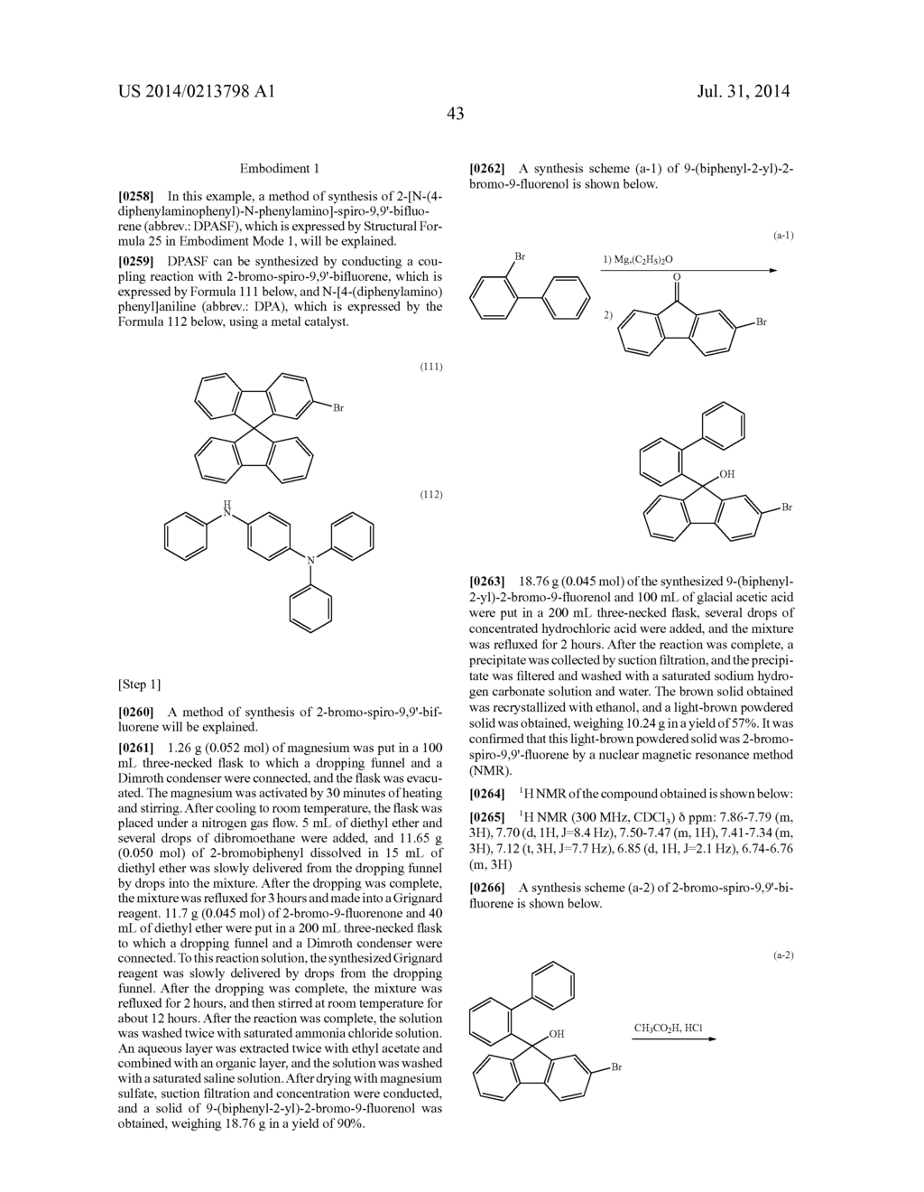 SPIROFLUORENE DERIVATIVE, MATERIAL FOR LIGHT-EMITTING ELEMENT,     LIGHT-EMITTING ELEMENT, LIGHT-EMITTING DEVICE, AND ELECTRONIC DEVICE - diagram, schematic, and image 96