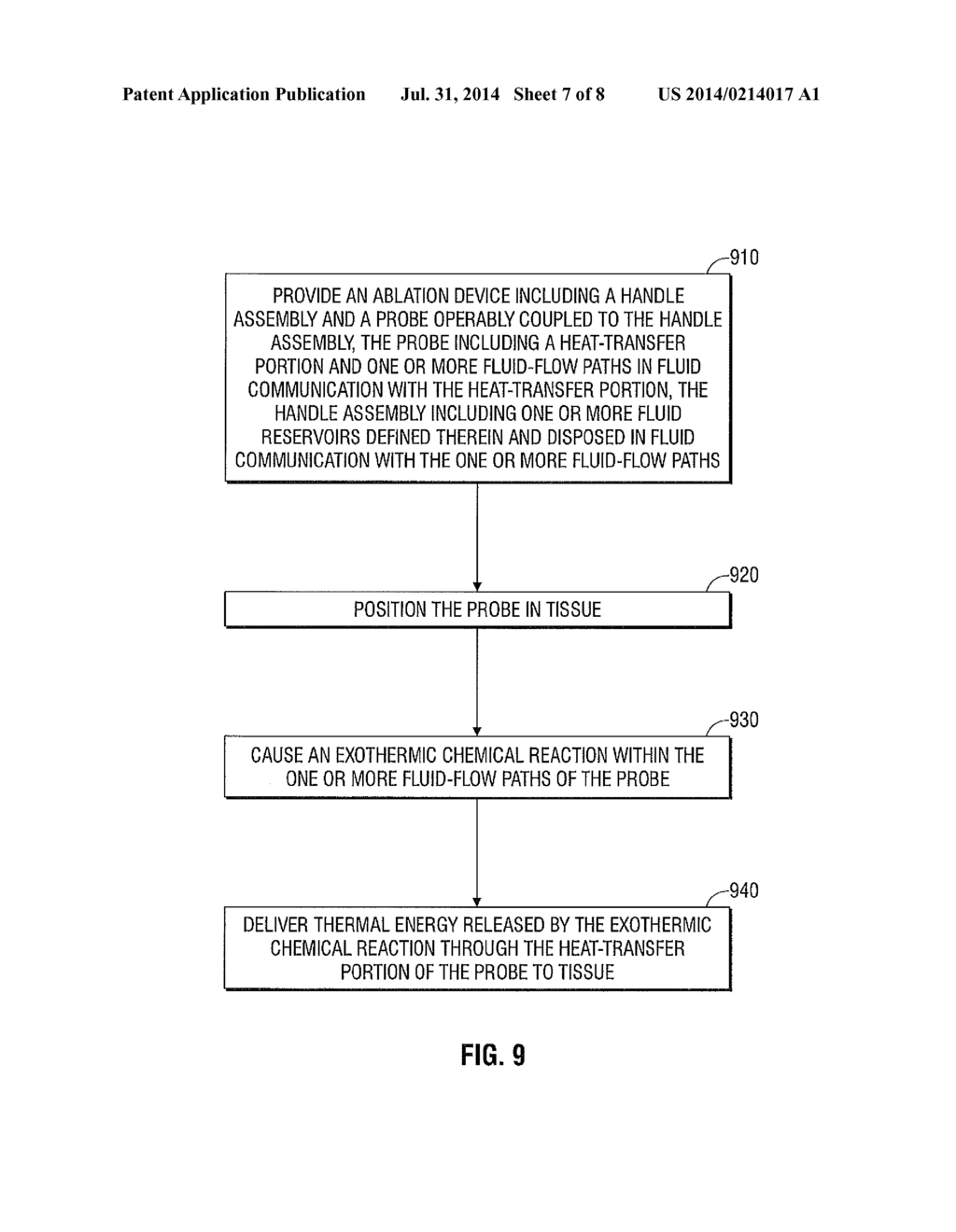 ABLATION DEVICES UTILIZING EXOTHERMIC CHEMICAL REACTIONS, SYSTEM INCLUDING     SAME, AND METHODS OF ABLATING TISSUE USING SAME - diagram, schematic, and image 08