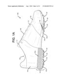 CLEATS, CLEATED SOLE STRUCTURES, MOLDS, AND MOLDING METHODS FOR IN-MOLDING     ARTICLES diagram and image