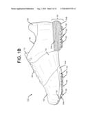 CLEATS, CLEATED SOLE STRUCTURES, MOLDS, AND MOLDING METHODS FOR IN-MOLDING     ARTICLES diagram and image