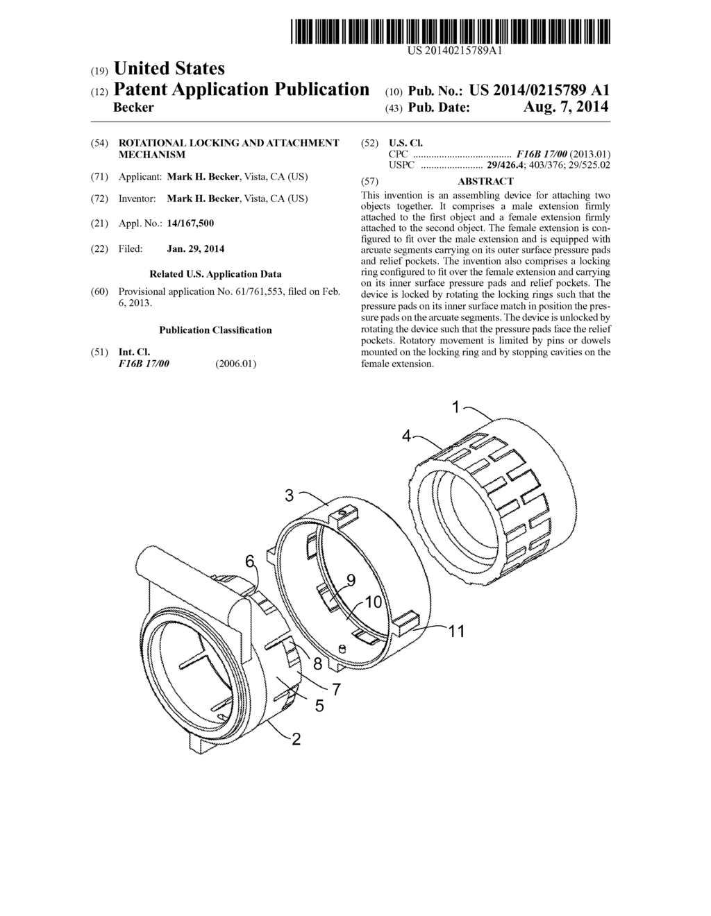 Rotational Locking and Attachment Mechanism - diagram, schematic, and image 01