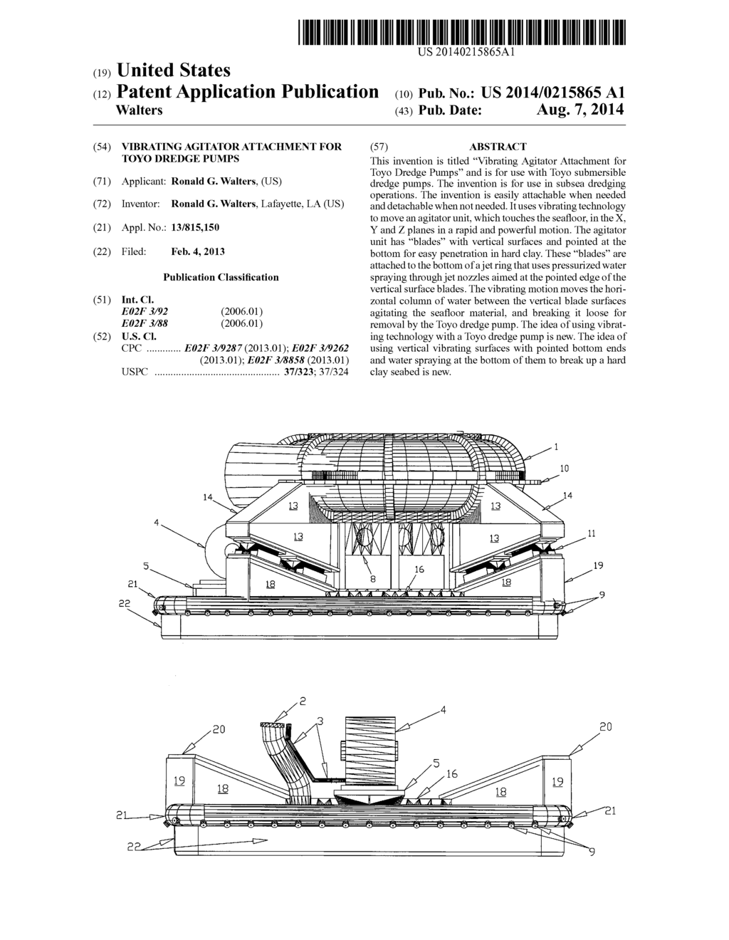 Vibrating agitator attachment for Toyo dredge pumps - diagram, schematic, and image 01