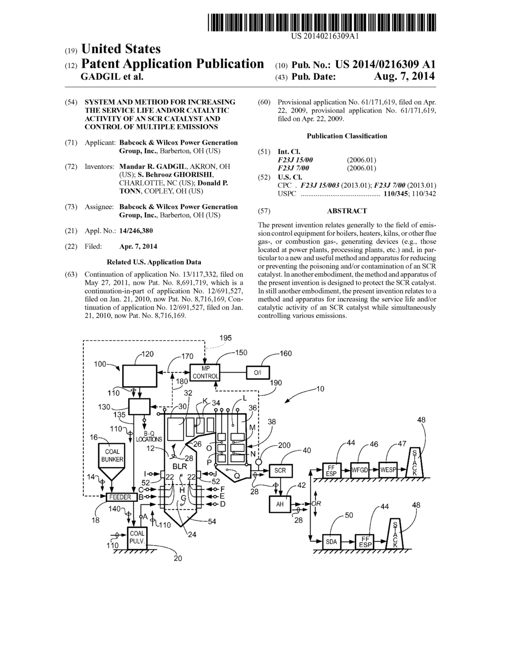 SYSTEM AND METHOD FOR INCREASING THE SERVICE LIFE AND/OR CATALYTIC     ACTIVITY OF AN SCR CATALYST AND CONTROL OF MULTIPLE EMISSIONS - diagram, schematic, and image 01