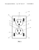 WALL MOUNTABLE UNIVERSAL SERIAL BUS AND ALTERNATING CURRENT POWER SOURCING     RECEPTACLE diagram and image