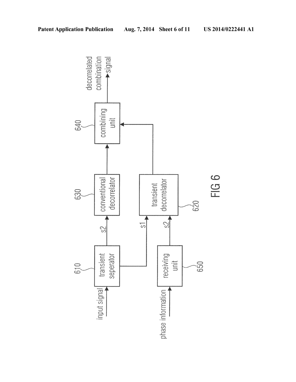 APPARATUS FOR GENERATING A DECORRELATED SIGNAL USING TRANSMITTED PHASE     INFORMATION - diagram, schematic, and image 07