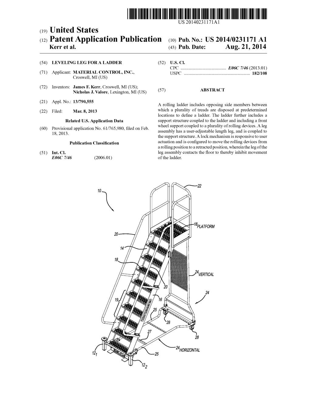 LEVELING LEG FOR A LADDER - diagram, schematic, and image 01