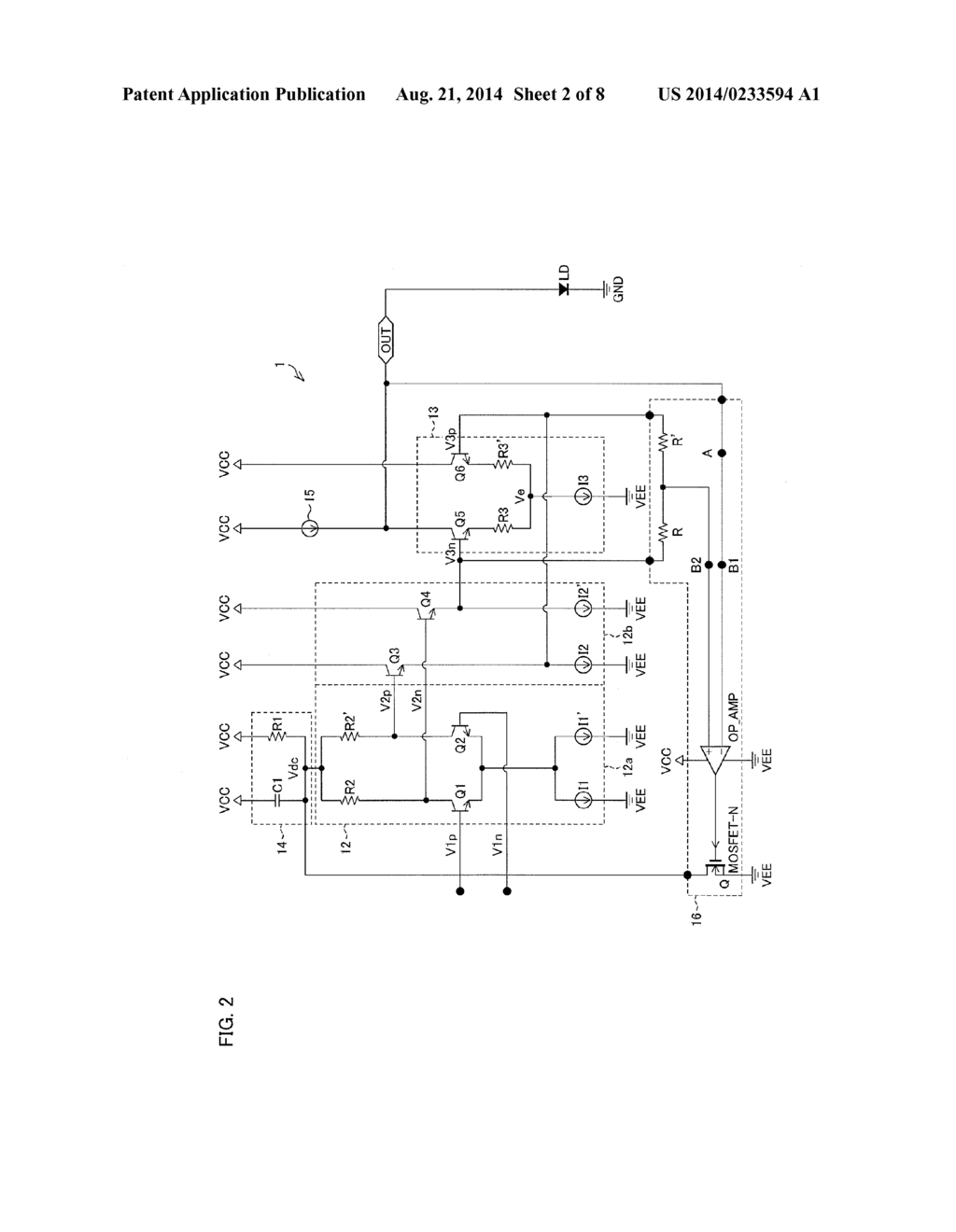 DC-COUPLED LASER DRIVE CIRCUIT AND METHOD FOR DRIVING LASER DIODE DEVICE - diagram, schematic, and image 03