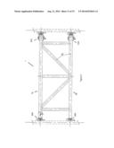 Pivoting Horizontal and Vertical Scaffold Members and a Method of Erecting     an Offset Scaffold Platform diagram and image